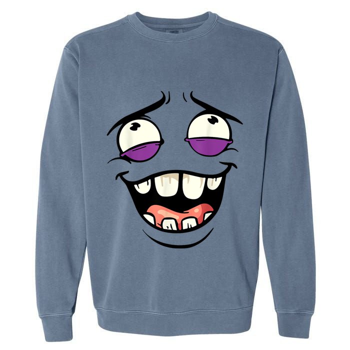 Funny Face Cartoon Laughing Face Expression Humor Garment-Dyed Sweatshirt
