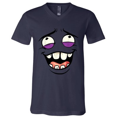 Funny Face Cartoon Laughing Face Expression Humor V-Neck T-Shirt