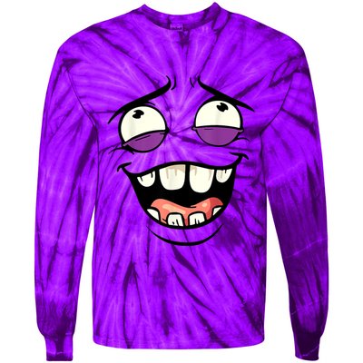 Funny Face Cartoon Laughing Face Expression Humor Tie-Dye Long Sleeve Shirt