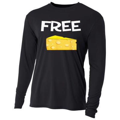 Funny Free Cheese design for the cheese lovers in your life Cooling Performance Long Sleeve Crew