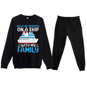 Funny Family Cruise Gifts Matching Vacation Group Cruising Premium Crewneck Sweatsuit Set