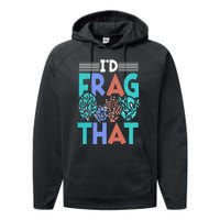 Funny Fish  Corals I'd Frag That Reef Performance Fleece Hoodie