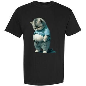 Funny Fat Cat Art Design Fat Kitten Cat Lover Garment-Dyed Heavyweight T-Shirt