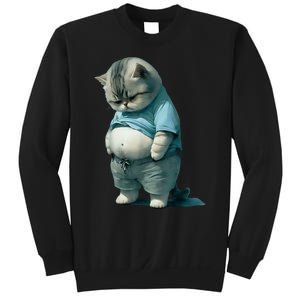 Funny Fat Cat Art Design Fat Kitten Cat Lover Sweatshirt