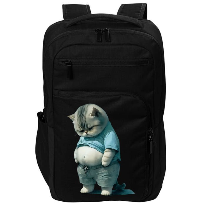 Funny Fat Cat Art Design Fat Kitten Cat Lover Impact Tech Backpack