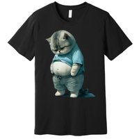 Funny Fat Cat Art Design Fat Kitten Cat Lover Premium T-Shirt