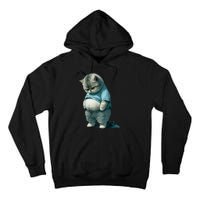 Funny Fat Cat Art Design Fat Kitten Cat Lover Tall Hoodie