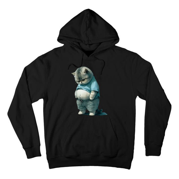 Funny Fat Cat Art Design Fat Kitten Cat Lover Tall Hoodie