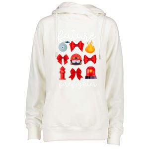 Future Firefighter Coquette Future Fire Funny Gift Womens Funnel Neck Pullover Hood