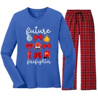 Future Firefighter Coquette Future Fire Funny Gift Women's Long Sleeve Flannel Pajama Set 