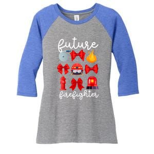 Future Firefighter Coquette Future Fire Funny Gift Women's Tri-Blend 3/4-Sleeve Raglan Shirt