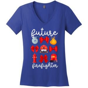 Future Firefighter Coquette Future Fire Funny Gift Women's V-Neck T-Shirt