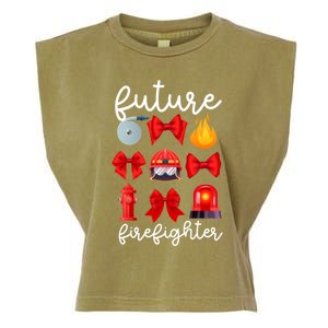 Future Firefighter Coquette Future Fire Funny Gift Garment-Dyed Women's Muscle Tee