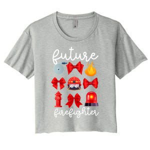 Future Firefighter Coquette Future Fire Funny Gift Women's Crop Top Tee