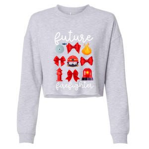 Future Firefighter Coquette Future Fire Funny Gift Cropped Pullover Crew