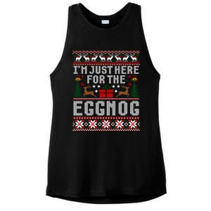 Funny Favorite Christmas Food Im Just Here For The Eggnog Gift Ladies PosiCharge Tri-Blend Wicking Tank