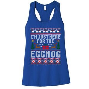 Funny Favorite Christmas Food Im Just Here For The Eggnog Gift Women's Racerback Tank