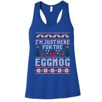 Funny Favorite Christmas Food Im Just Here For The Eggnog Gift Women's Racerback Tank