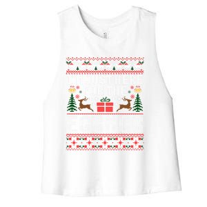 Funny Favorite Christmas Food Im Just Here For The Eggnog Gift Women's Racerback Cropped Tank