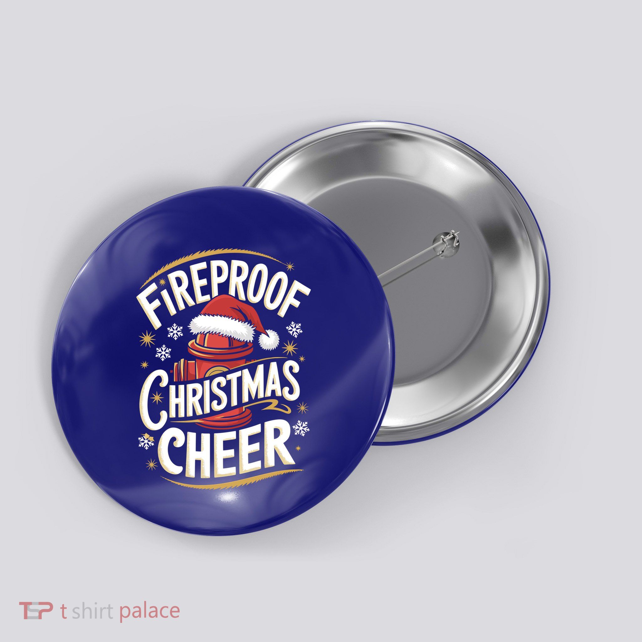 Firefighter Fireproof Christmas Cheer Cute Gift Button