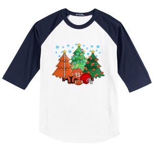 Funny Football Christmas Tree Xmas Football Lover Sports Funny Gift Baseball Sleeve Shirt