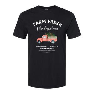 Farm Fresh Christmas Trees Old Red Truck Xmas Trees Sign Gift Softstyle CVC T-Shirt