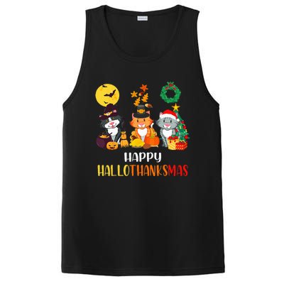 Festive Feline Celebration Cat Lover's Hallothanksmas PosiCharge Competitor Tank