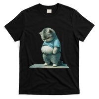 Funny Fat Cat Art Design Print T-Shirt
