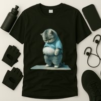 Funny Fat Cat Art Design Print T-Shirt