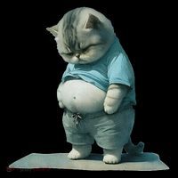 Funny Fat Cat Art Design Print Daily Commute Backpack