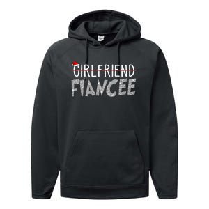 Fiancee Fiance Christmas Pajamas Engaged Couples Matching Performance Fleece Hoodie