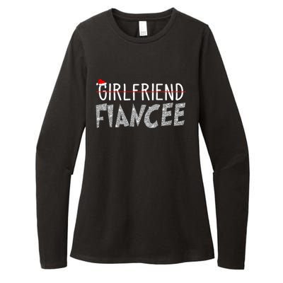 Fiancee Fiance Christmas Pajamas Engaged Couples Matching Womens CVC Long Sleeve Shirt