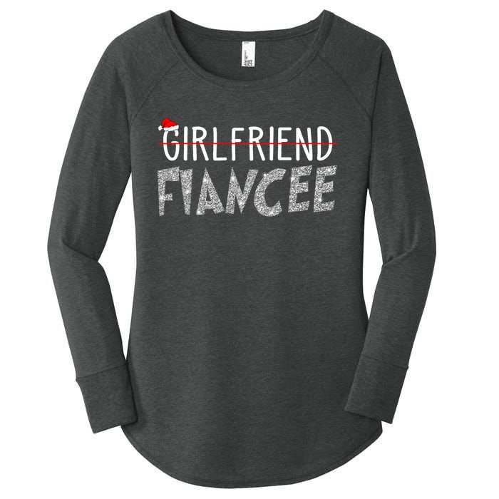 Fiancee Fiance Christmas Pajamas Engaged Couples Matching Women's Perfect Tri Tunic Long Sleeve Shirt