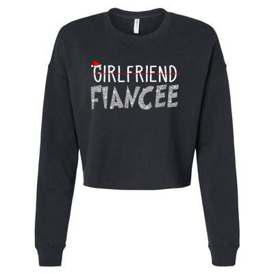 Fiancee Fiance Christmas Pajamas Engaged Couples Matching Cropped Pullover Crew