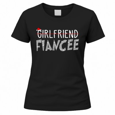 Fiancee Fiance Christmas Pajamas Engaged Couples Matching Women's T-Shirt