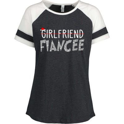 Fiancee Fiance Christmas Pajamas Engaged Couples Matching Enza Ladies Jersey Colorblock Tee