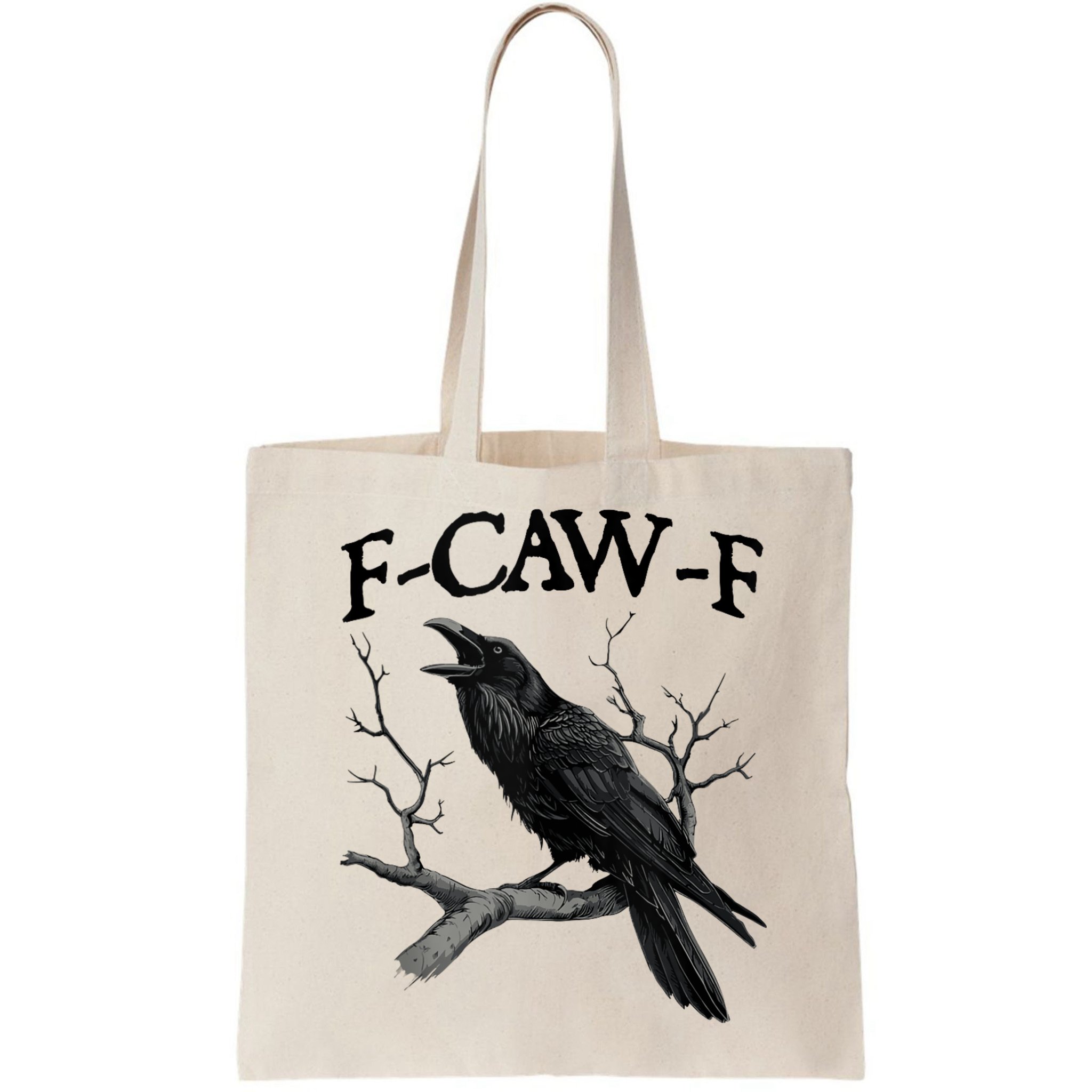 F-Caw-F - Funny Crow Black Crow, F-Caw-F Funny Black Bird Bag