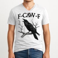 F-Caw-F - Funny Crow Black Crow, F-Caw-F Funny Black Bird V-Neck T-Shirt