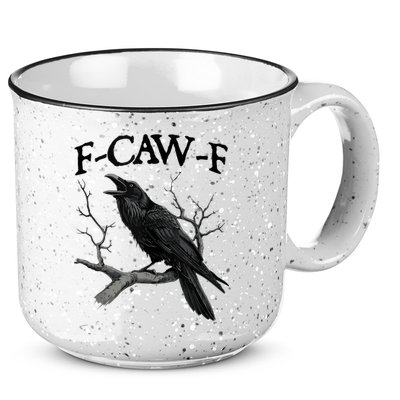 F-Caw-F - Funny Crow Black Crow, F-Caw-F Funny Black Bird 15oz Campfire Ceramic Mug