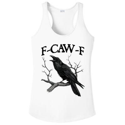 F-Caw-F - Funny Crow Black Crow, F-Caw-F Funny Black Bird Ladies PosiCharge Competitor Racerback Tank