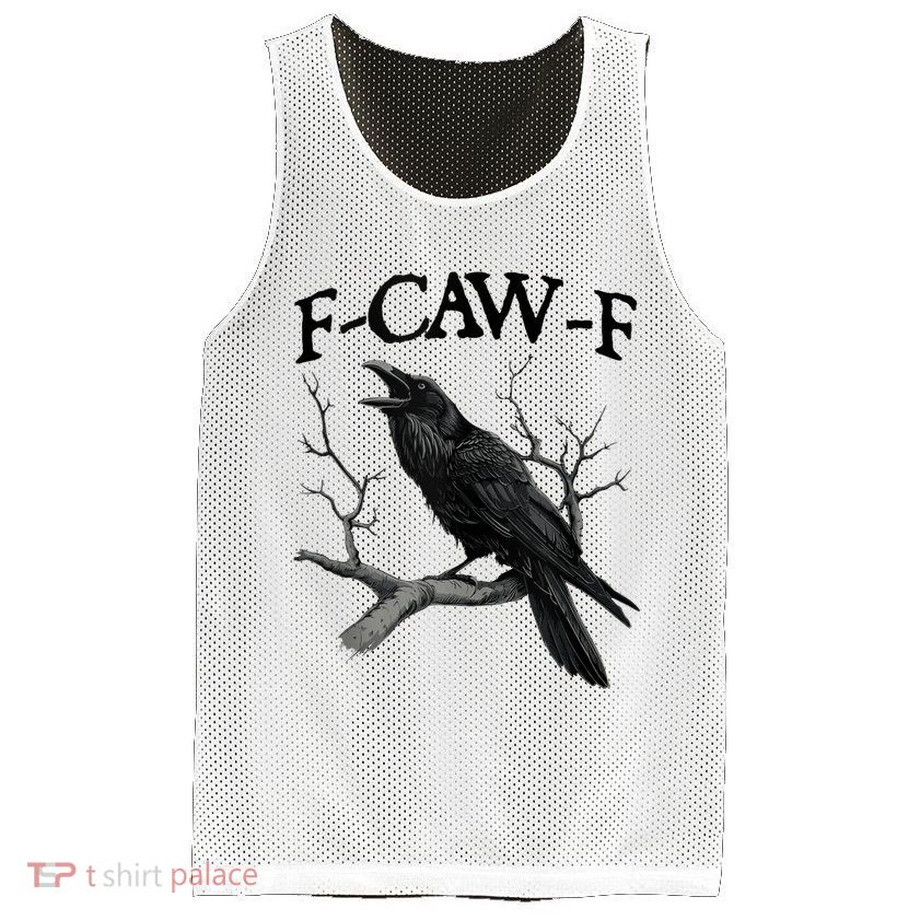 F-Caw-F - Funny Crow Black Crow, F-Caw-F Funny Black Bird Mesh Reversible Basketball Jersey Tank