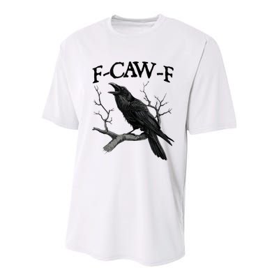 F-Caw-F - Funny Crow Black Crow, F-Caw-F Funny Black Bird Youth Performance Sprint T-Shirt
