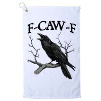 F-Caw-F - Funny Crow Black Crow, F-Caw-F Funny Black Bird Golf Towel