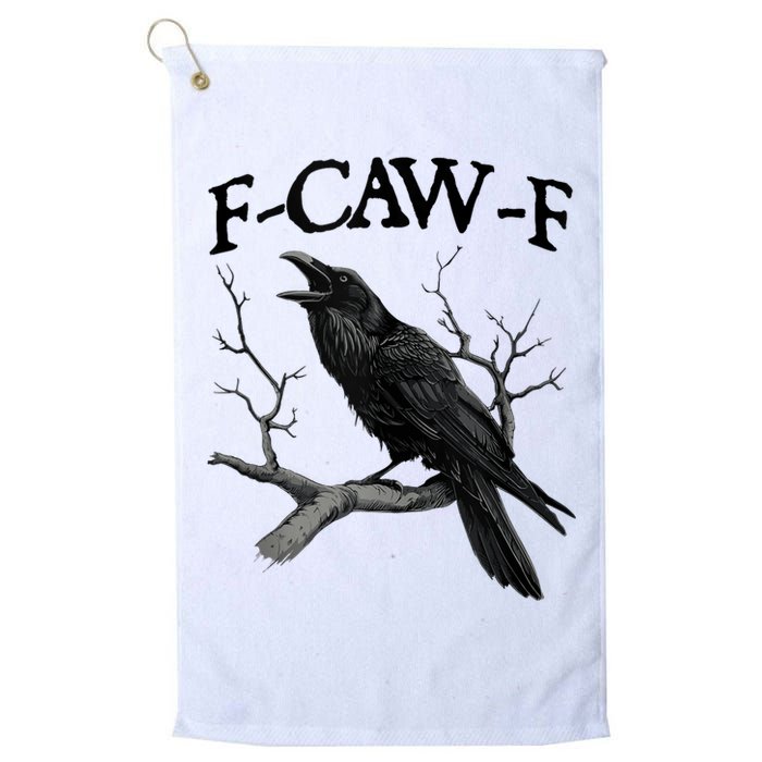 F-Caw-F - Funny Crow Black Crow, F-Caw-F Funny Black Bird Golf Towel