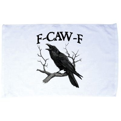 F-Caw-F - Funny Crow Black Crow, F-Caw-F Funny Black Bird Microfiber Hand Towel