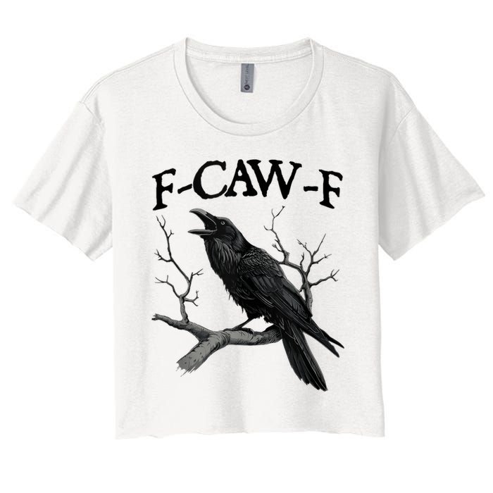 F-Caw-F - Funny Crow Black Crow, F-Caw-F Funny Black Bird Crop Top