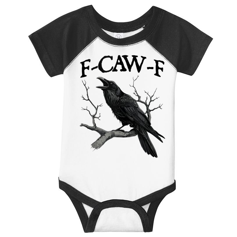 F-Caw-F - Funny Crow Black Crow, F-Caw-F Funny Black Bird Infant Baby Jersey Bodysuit