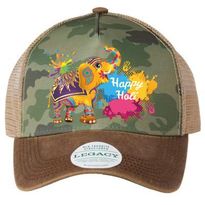 Funny Festival Colorful Elephant Color India Happy Holi Gift Legacy Tie Dye Trucker Hat