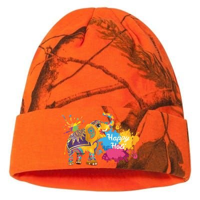 Funny Festival Colorful Elephant Color India Happy Holi Gift Kati Licensed 12" Camo Beanie