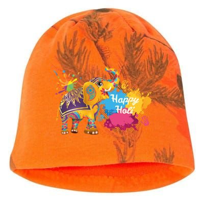 Funny Festival Colorful Elephant Color India Happy Holi Gift Kati - Camo Knit Beanie